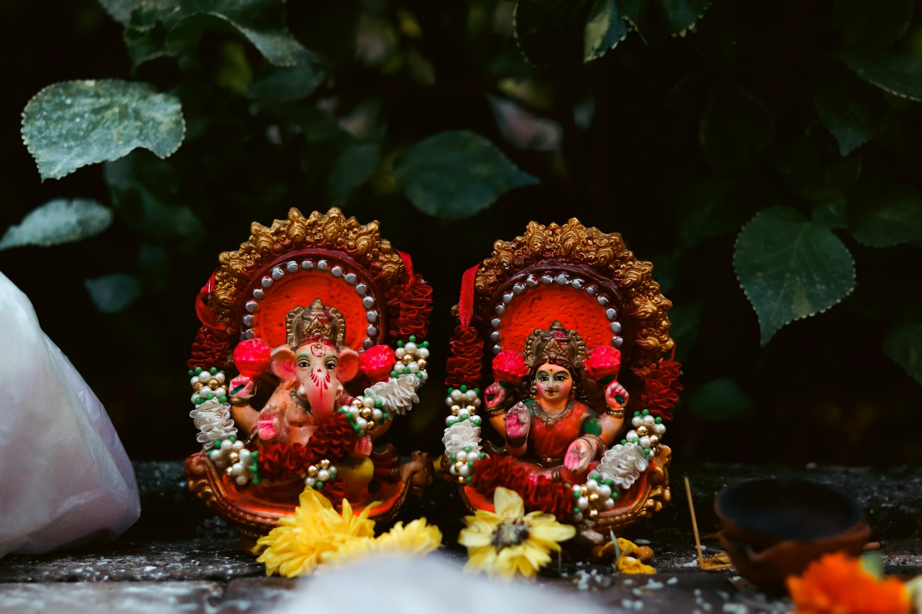 traditional figures in garden